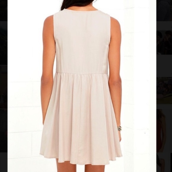 NWT Lulu's Sunflower Sweetheart Beige Mini Dress - Picture 3 of 13